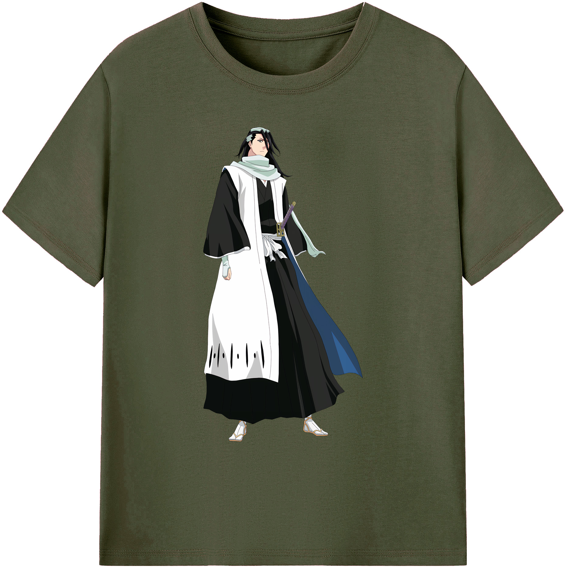 （画像用） ブリーチ くちき びゃくや BLEACH Kuchiki Byakuya 綿100％ メンズ半袖Tシャツ｜肌触りやわらか＆通気性